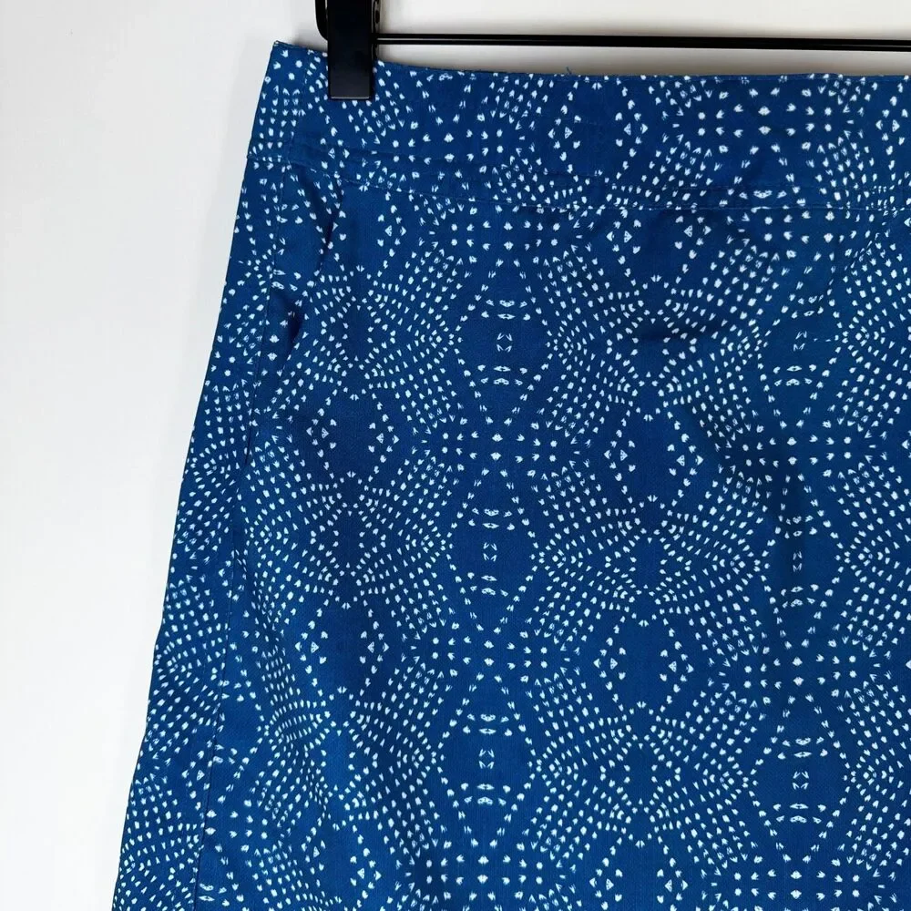 Rip Skirt Hawaii Wrap Skirt Women Medium Blue Boho Denim Geometric Travel Resort